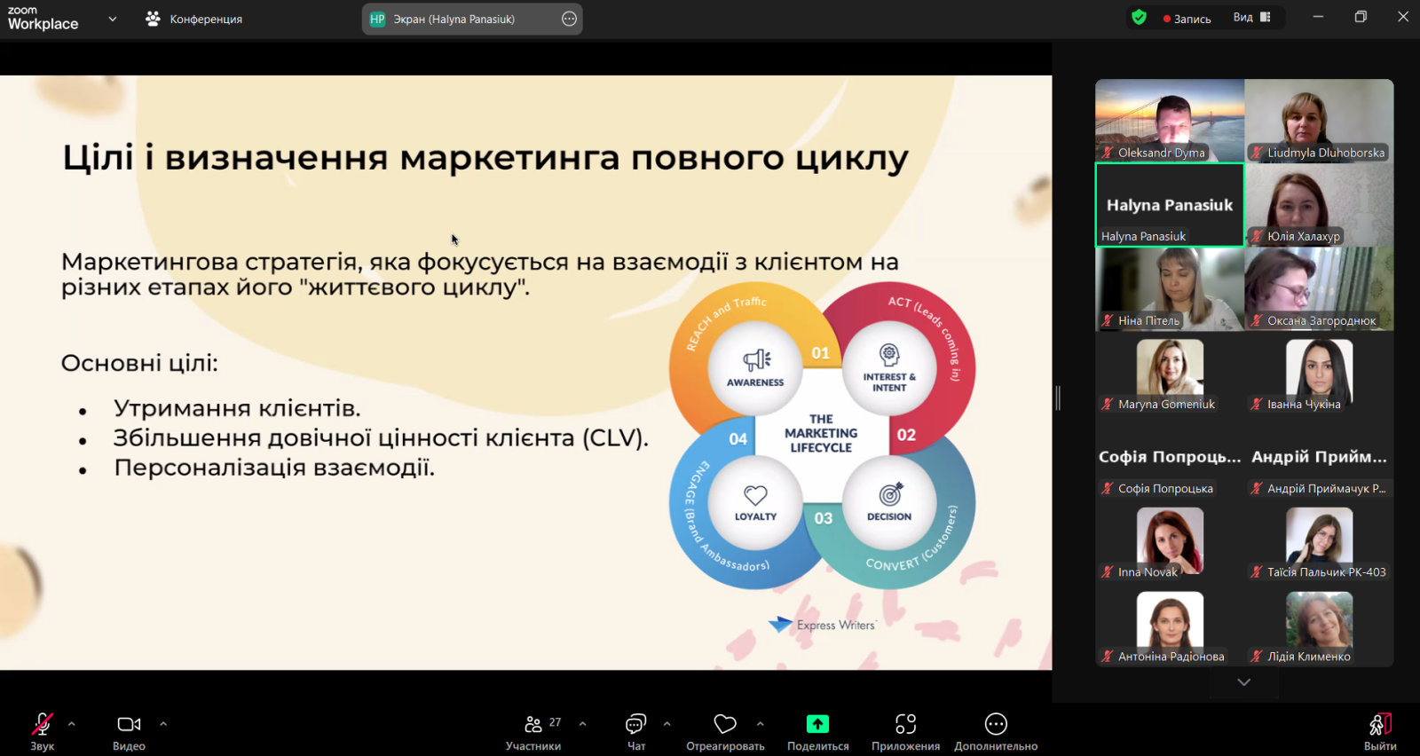 ГОСТЬОВА ЛЕКЦІЯ ГАЛИНИ ПАНАСЮК – СПЕЦІАЛІСТА У СТВОРЕННІ ЕФЕКТИВНИХ КОМУНІКАЦІЙ КОМПАНІЇ VOYAGU