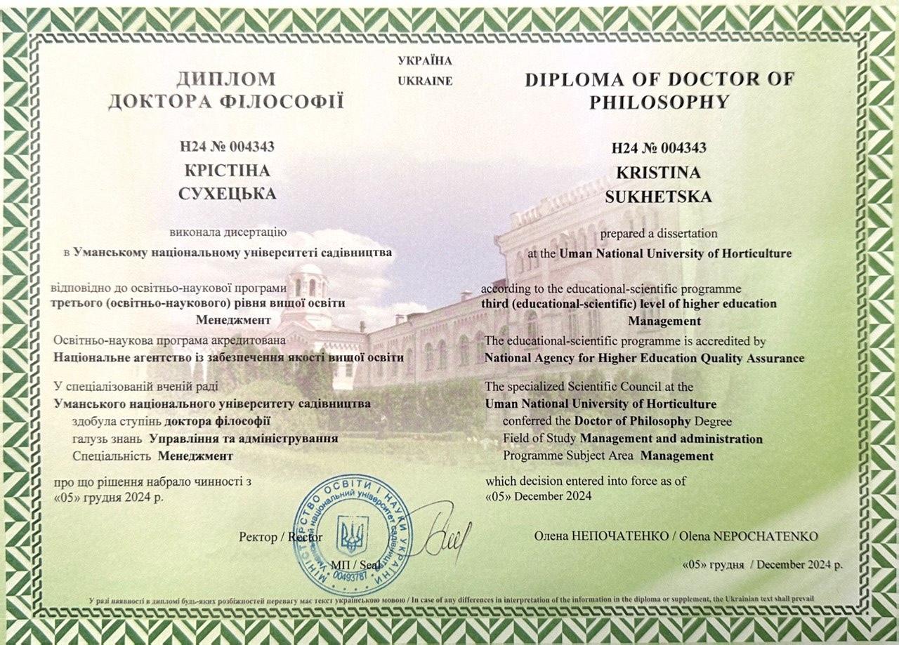 Вітаємо з отриманням диплому доктора філософії!